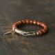 Tibetan Handmade Yak Bone Beaded Bracelet with Vintage Brass for Men and Women